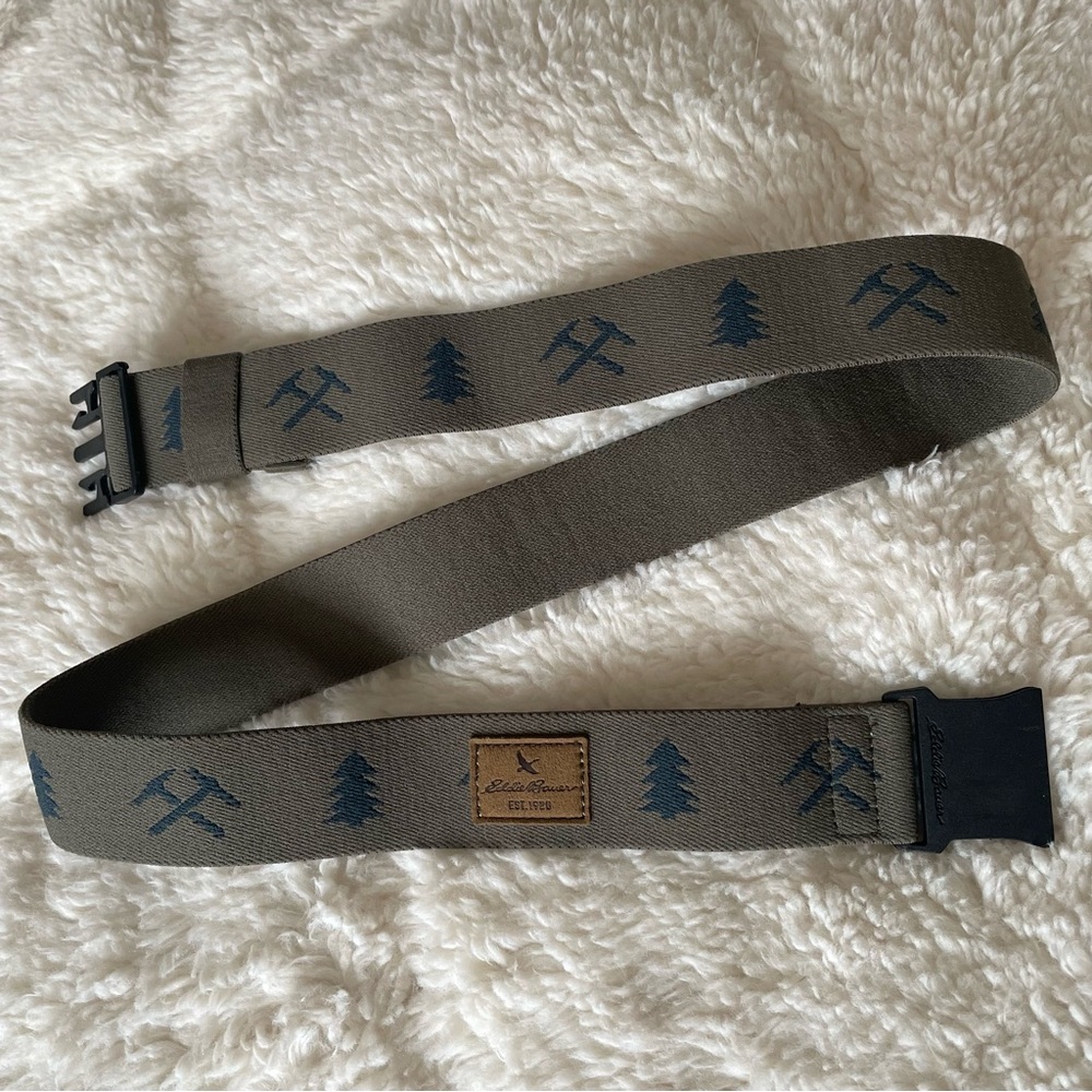 ⛰️Eddie Bauer | ONE SIZE Adjustable Belt Green wTrees Outdoor Stretch 39"